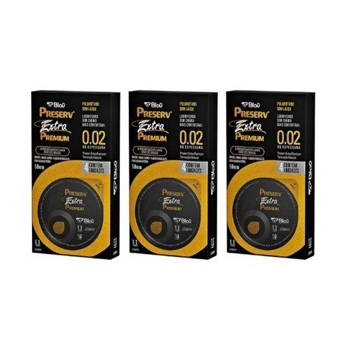 Preservativo Preserv Extra Fino Premium 58mm C/4 (kit C/03)