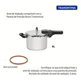 Anel Da Panela De Pressão Inox Brava 6 L. Tramontina 22 Cm Ø Cor Marrom