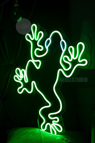 Letrero Led Neon En Acrilico De 3 Mm 40*45cm Iguana