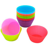 Molde Muffins Silicona Individual X12 Unidades Goma Cupcakes