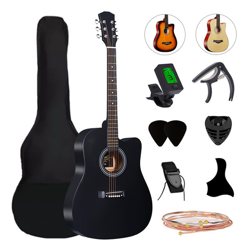 Guitarra Acústica De 38 Inch,con Funda Y Accesorios 8 Piezas