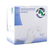 Guantes Descartables Estériles Dl Exploración Color Blanco Talle G De Nitrilo Con Polvo X 100 Unidades