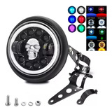 7'' Faro Led Rgb Luces Para Moto Universal+carcasa Y Soporte