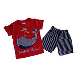 Conjunto Para Niño Playera Short Delfin Algodón D'lurig Kids