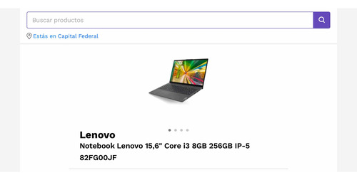 Notebook Lenovo 15,6  Core I3 8gb 256gb Es New Ip-582fgoojf