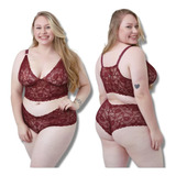 Lingerie Feminina Sensual Plus Size Baby Doll Renda Caleçon