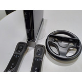 Nintendo Wii Black 2 Controles, 2 Nunchuks, 9 Jogos Originais, Volante E Muito Mais! Perfeito E Pronto Para Jogar