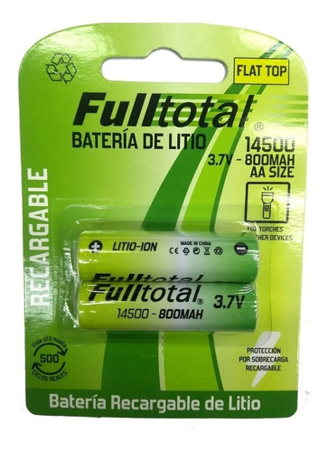 2 Pilas Icr14500 Fulltotal Aa Litio 3.7v 800 Mah Afeitadora