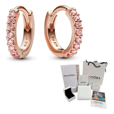Pendientes Pandora En Oro Rosa Minimalistas - Regalo Versáti