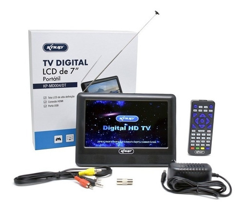 Mini Tv Digital Full Seg Lcd De 7 Polegadas - Kp-md004 / Dt
