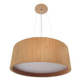 Pendente Wood Redondo 50cm - 5 Luzes E27 - Madeira Freijó 110v/220v