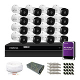 Kit Intelbras 16 Câmeras De Segurança 1080p Dvr 16ch Hd 1tb