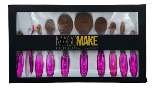 Kit 10 Pinceis Maquiagem Oval Profissional - Magicmake