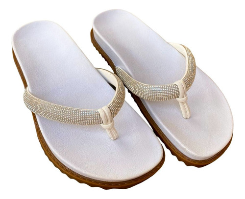 Sandalia Papete Strass Rasteira Birken Havaiana Feminina