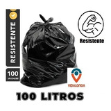 Saco De Lixo 100 Litros Resistente 100 Unidades P4 Cor Preto