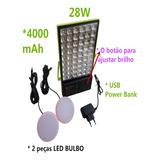 Luz Emergencia Recarregavel Portatil + Placa Solar Completo