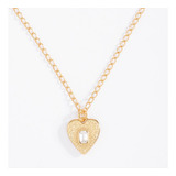 Collar Love Corazon Con Detalles Y Piedra Cristal