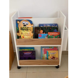 Porta Libros Infantil Montessori Con Ruedas Nordico Niños 