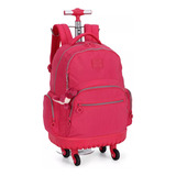 Mochila Com Rodinhas 360º Up4you Pink - Luxcel