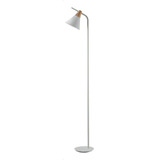 Lámpara De Piso Moderna Para Luz Led Decolamp S3018 Estructura Y Pantalla Metal Blanco