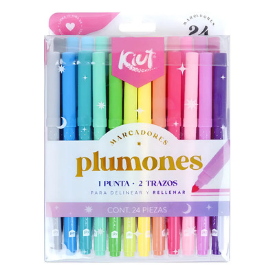 Marcadores Lavables Delgados Kiut 24 Piezas | MercadoLibre