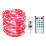 Luces Tipo V Rope, Alimentadas Por Pilas, Para Exteriores, C