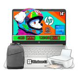 Laptop Hp 14 Intel Celeron N4120 128gb Ssd 4gb Ram + Kit