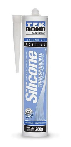 Silicona Acetica 280grs. Transparente Tekbond