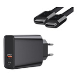 Carregador De Celular Turbo 40w Tipo C E Usb + Cabo 