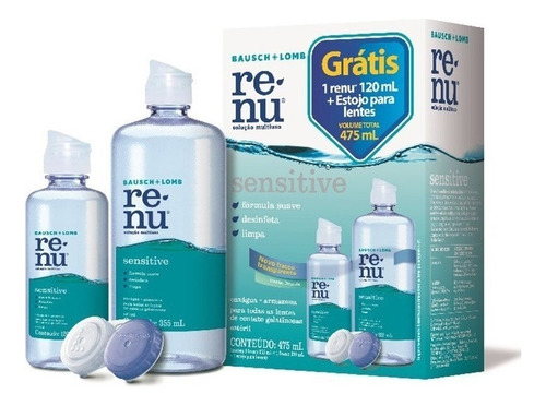 Kit Renu Sensitive Solução 355ml+ Renu 120ml + Estojo