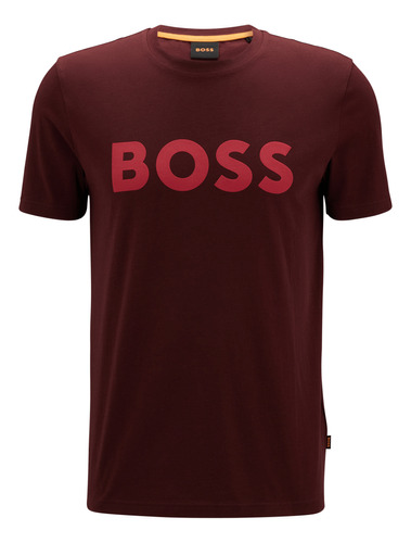 Camiseta Boss Em Algodão Com Logo Emborrachado