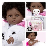 Boneca Reborn Bonita Menina Negra Panda Baby Itens Promoção