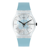 Reloj Swatch Blue Daze So29k105 Color De La Correa Azul Color Del Bisel Transparente Color Del Fondo Transparente