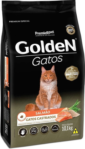 Golden Gatos Castrados Salmão 10kg Golden