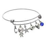 Pulsera Extraterrestre Dije Letra Estrella Alien Saturno