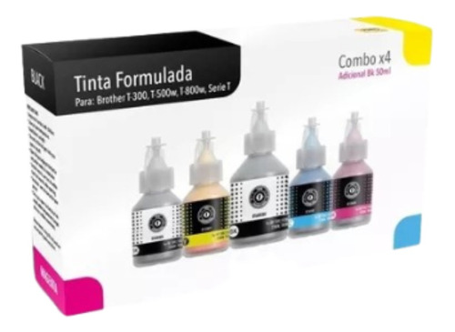 Tinta Brother Combo X 5, Tinta Formulada + Teclado
