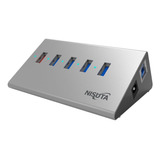 Hub 5 Puertos Usb 3.0 Carga Rapida 1 Qc3.0 Con Fuente Nisuta