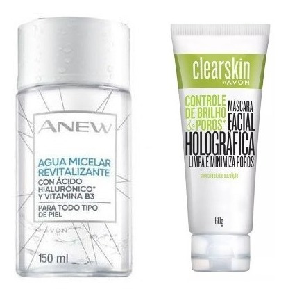 Pack Máscara Facial Holográfica Clearskin 60g Y Agua Micelar