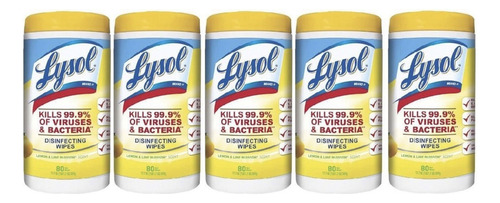 Toallitas Lysol Desinfectantes, Mata 99.99% De Virus Paq 5