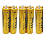 10 Baterias Recarregável 18650 9800mah 4,2v Lanterna Tática