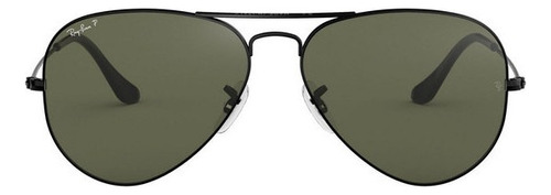 Anteojos De Sol Ray-ban Aviator Black G-15 Green Polarizado