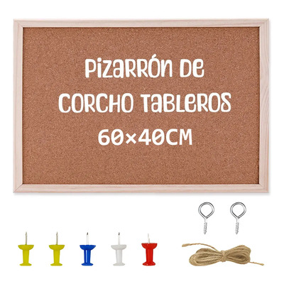 Ryvoxel Pizarrón Tablero De Corcho Con Kit De Instalacion 60x40cm,tablero De Funcional Tablero Para Horarios Diarios, Mapas De Viaje, Horarios Semanales, Notas Fijas, Mensajes, Imágenes | MercadoLibre