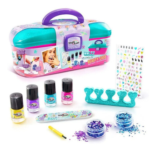 Kit De Beleza Infantil Maleta Decore Suas Unhas Glitter Fun