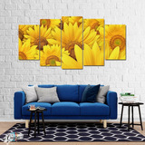 Cuadro Girasoles Personalizado Moderno Poliliptico Flores