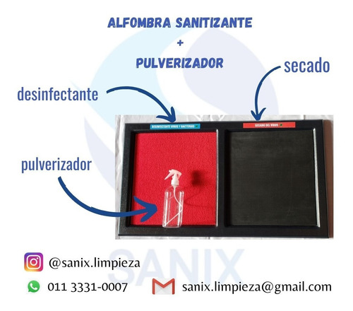 Alfombra Sanitizante + Secado + Pulverizador 