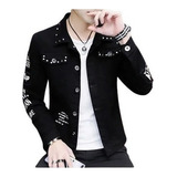 Chaqueta Vaquera Masculina Rasgada Con Tachas A [s] [u] [u]