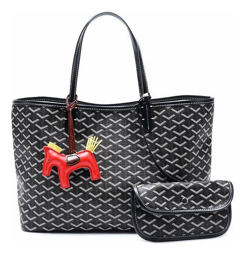 Bolsa Tote Go-yard Grande A Rayas, Negro