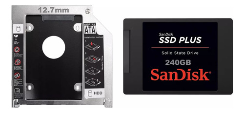 Ssd 240gb Sandisk Plus Sata + Caddy 12.7mm Para Notebook