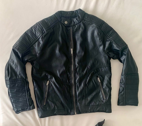 Campera Zara Motoquero Ecocuero Talle 9. Años Acolchada