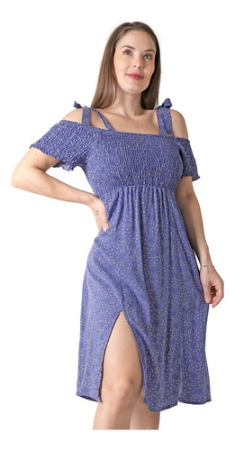 Vestido Mujer Casual Azul Stfashion 64105095